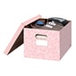 Fellows Basic Duty Storage Box, Lift Off Lid, Letter/Legal Pink Rose, 4/Pack (100016406)