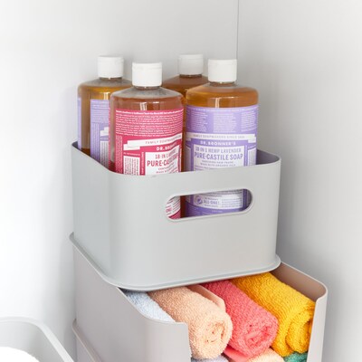 iDESIGN Medium Stackable Plastic Storage Bin, Gray (29212M2)