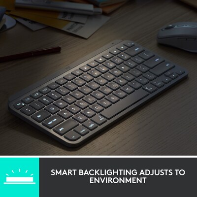 Logitech MX Keys Mini for Mac Wireless Ergonomic Keyboard, Pale Gray (920-010389)