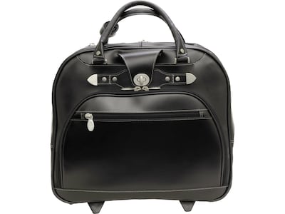 McKlein REDWOOD Laptop Case, Black Leather (99695)