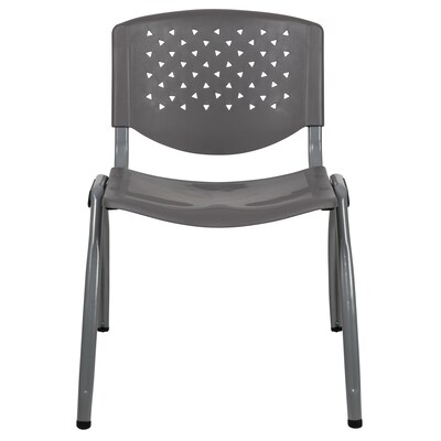 Flash Furniture HERCULES Series Plastic Stack Chair, Gray (RUTF01AGY)