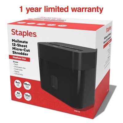 Staples 12-Sheet Micro-Cut Multi-Media Shredder (ST62152)