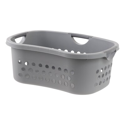 Iris Plastic Laundry Basket, Gray, 2/Pack (585089)
