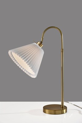Adesso Thalia 25 Incandescent Table Lamp, Antique Brass/White (SL2613-21)
