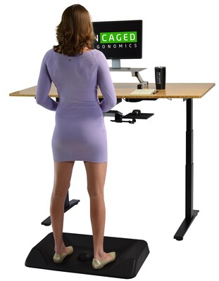 Uncaged Ergonomics Active Standing Anti-Fatigue Floor Mat, 34"L x 20"W, Black (ASM-B)