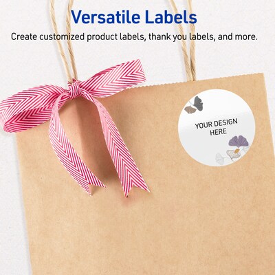 Avery Laser/Inkjet Circle Multipurpose Labels, 2" Dia., White, 120/Pack (S00-F48)