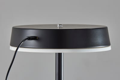 Adesso Mira 55" Black Cordless LED Floor Lamp with Disc-Shaped Shade (2612-01)