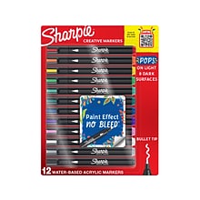 Sharpie Water-Based Markers, Bullet Point, Assorted Colors, 12/Pack (2196905)