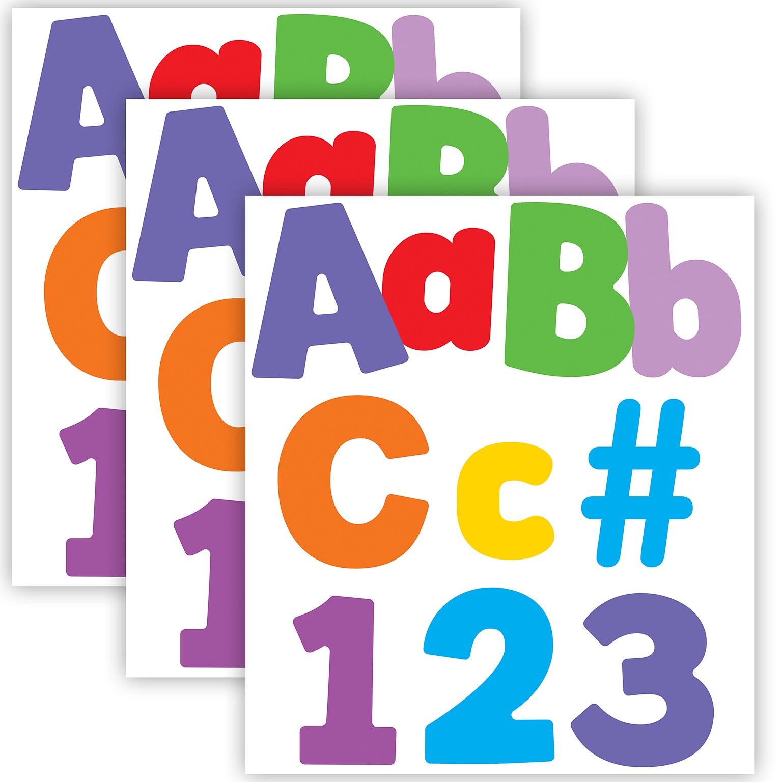 Carson Dellosa 4 Color Splash Combo Pack EZ Letters and Numbers, Multicolored, 219/Pack, 3 Packs/Bundle (CD-130098-3)