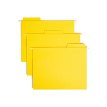 Smead FasTab Hanging File Folders, 1/3-Cut Tab, Letter Size, Yellow, 20/Box (64097)