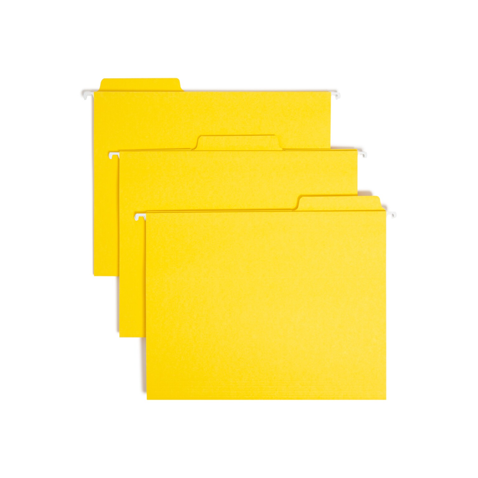 Smead FasTab Hanging File Folders, 1/3-Cut Tab, Letter Size, Yellow, 20/Box (64097)