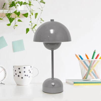 Simple Designs Mushroom Magic LED Table Lamp, Gray (LD1069-GRY)