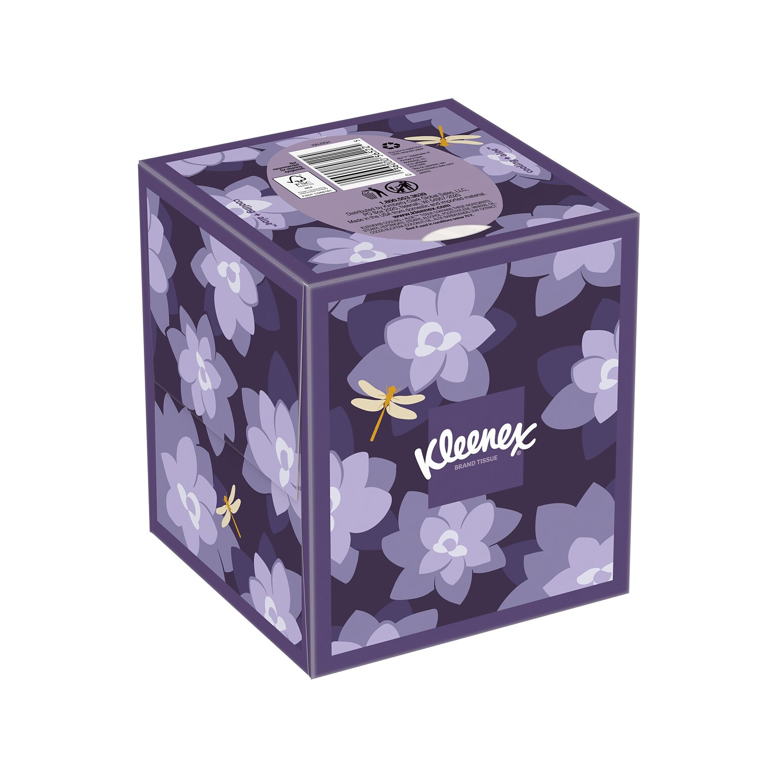Kleenex Cooling + Aloe Facial Tissue, 2-Ply, 50 Tissues/Box, 27 Boxes/Carton (56522)