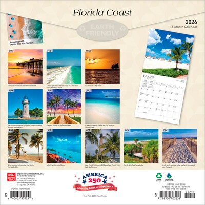 2026 BrownTrout Florida Coast 12 x 12 Monthly Wall Calendar (9798330703258)