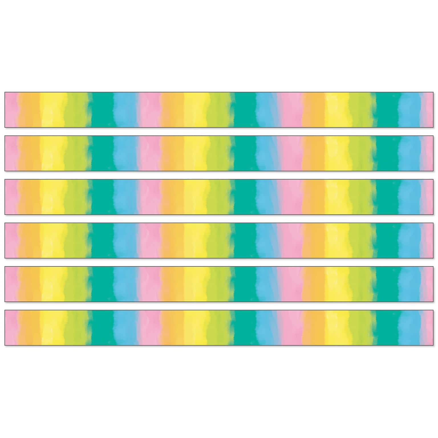 Happily Ever Elementary Creatively Inspired Straight Borders, 3 x 3, Watercolor, 6/Bundle (CD-108503-6)