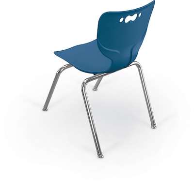 MooreCo 18 Hierarchy Student Chair with 4 Legs, Endless Sea/Chrome Base (703673561372)