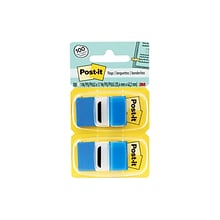 Post-it® Flags Value Pack, 1 x 1.7, Blue, 50 Flags/Dispenser, 12 Dispensers/Box (680-BE12)