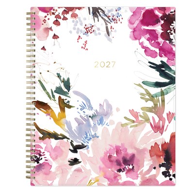 2027 Blue Sky Kelly Ventura Magenta Blooms 8.5 x 11 Calendar Year Weekly & Monthly Standard Planner, Plastic Cover