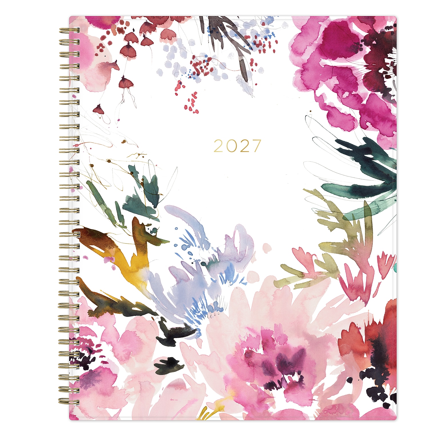 2027 Blue Sky Kelly Ventura Magenta Blooms 8.5 x 11 Calendar Year Weekly & Monthly Standard Planner, Plastic Cover