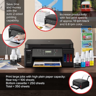 Canon PIXMA MegaTank G6020 Wireless Color Inkjet Printer, All-In-One Supertank, Print, Scan, Copy (3113C002)