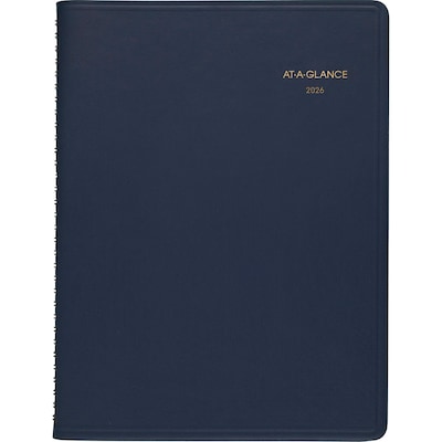 2026 AT-A-GLANCE 8.25 x 11 Weekly Appointment Book Planner, Faux Leather Cover, Navy (70-950-20-26)