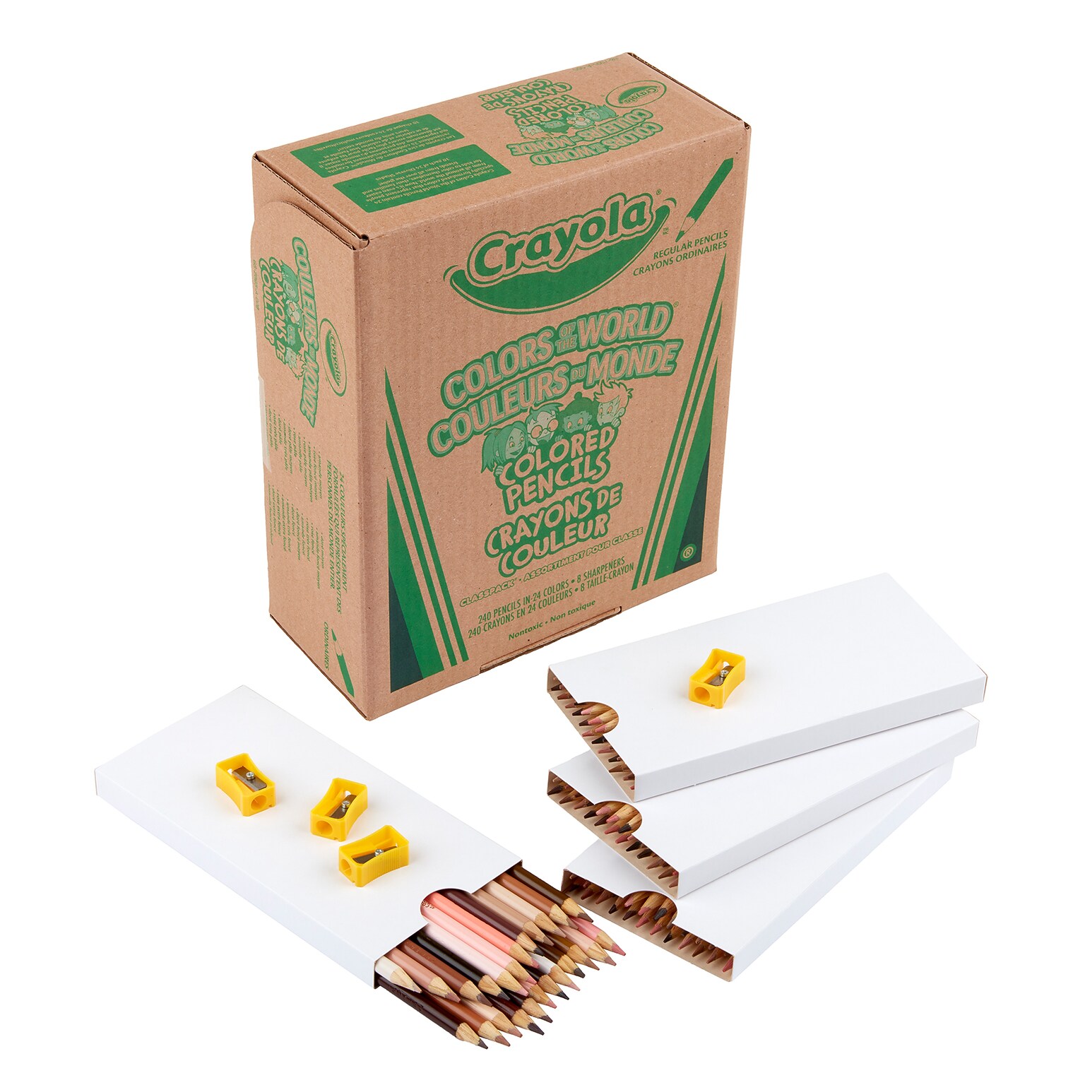 Crayola Colors of the World Drawing Pencils, Assorted Colors, 240/Box (BIN687505)