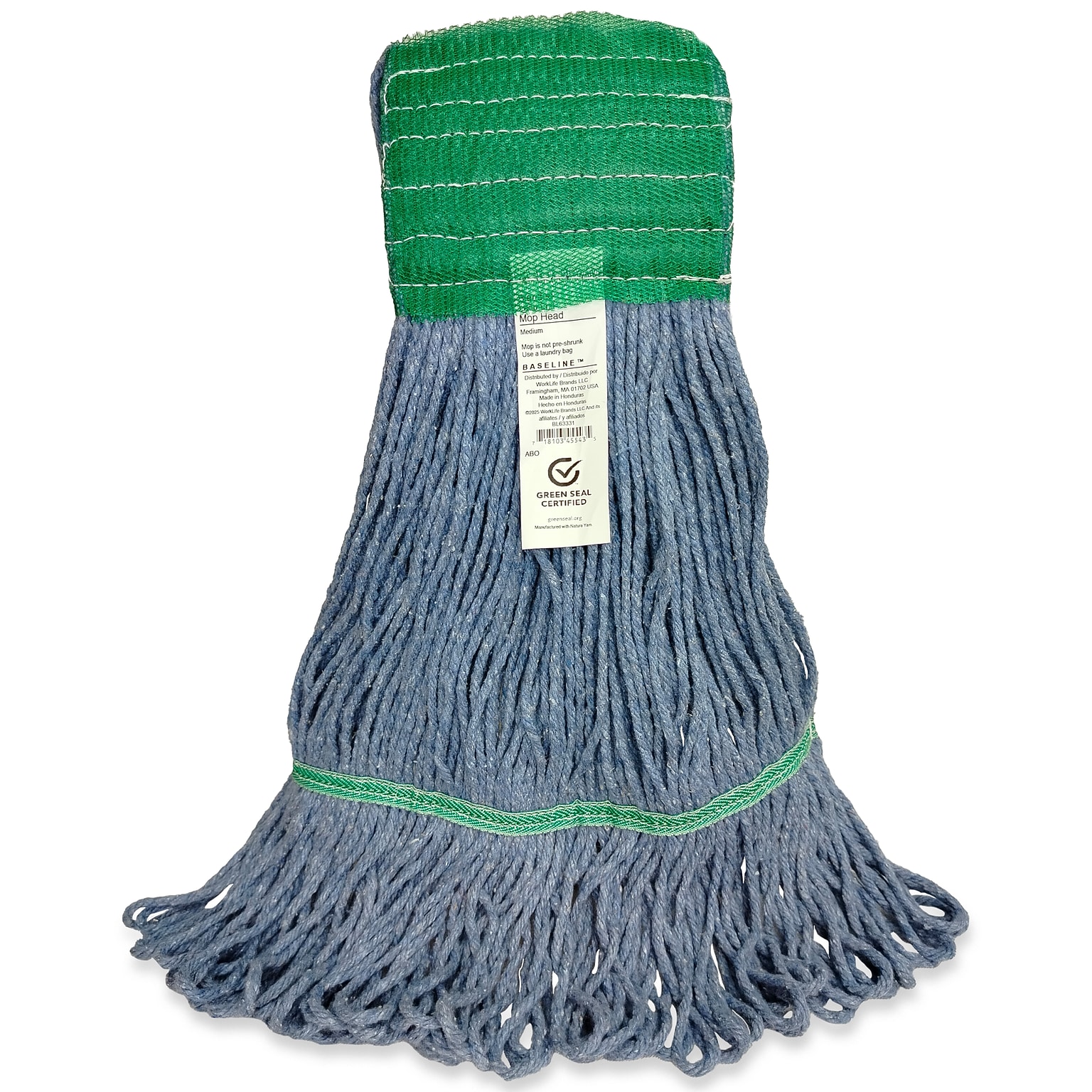 Baseline Blend Twist Mop Head, 16 oz., Blue, 12/Carton (CLM-303MWB-CT)