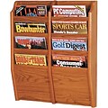 Wooden Mallet Solid Wood Literature Display Units; 24x20-1/2x3-3/4, Oak, 8-Pkt Wall Magazine Rack