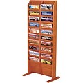 Wooden Mallet Solid Wood Literature Display Units; 49x22x12, Oak, 20-Pocket, Free-Standing
