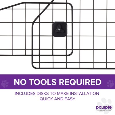Pawple Adjustable Dog Car Barrier Compatible with Tesla® Model Y®, Heavy-Duty Wire Mesh, Universal Fit, Black (PAWDBMY)