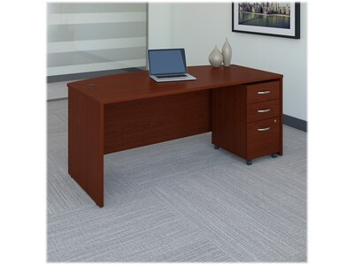 Bush Business Furniture Westfield 72W Bow Front Desk with Mobile File Cabinet, Mahogany (SRC079MASU