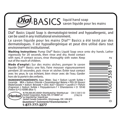 Dial Basics Liquid Hand Soap, 12/Carton (33815)