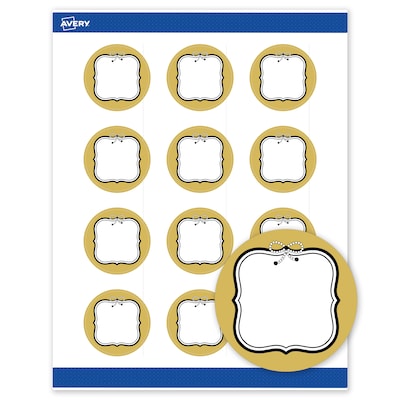 Avery Round Laser/Inkjet Multipurpose Labels, 2 Dia., White, 120/Pack (19479370975)