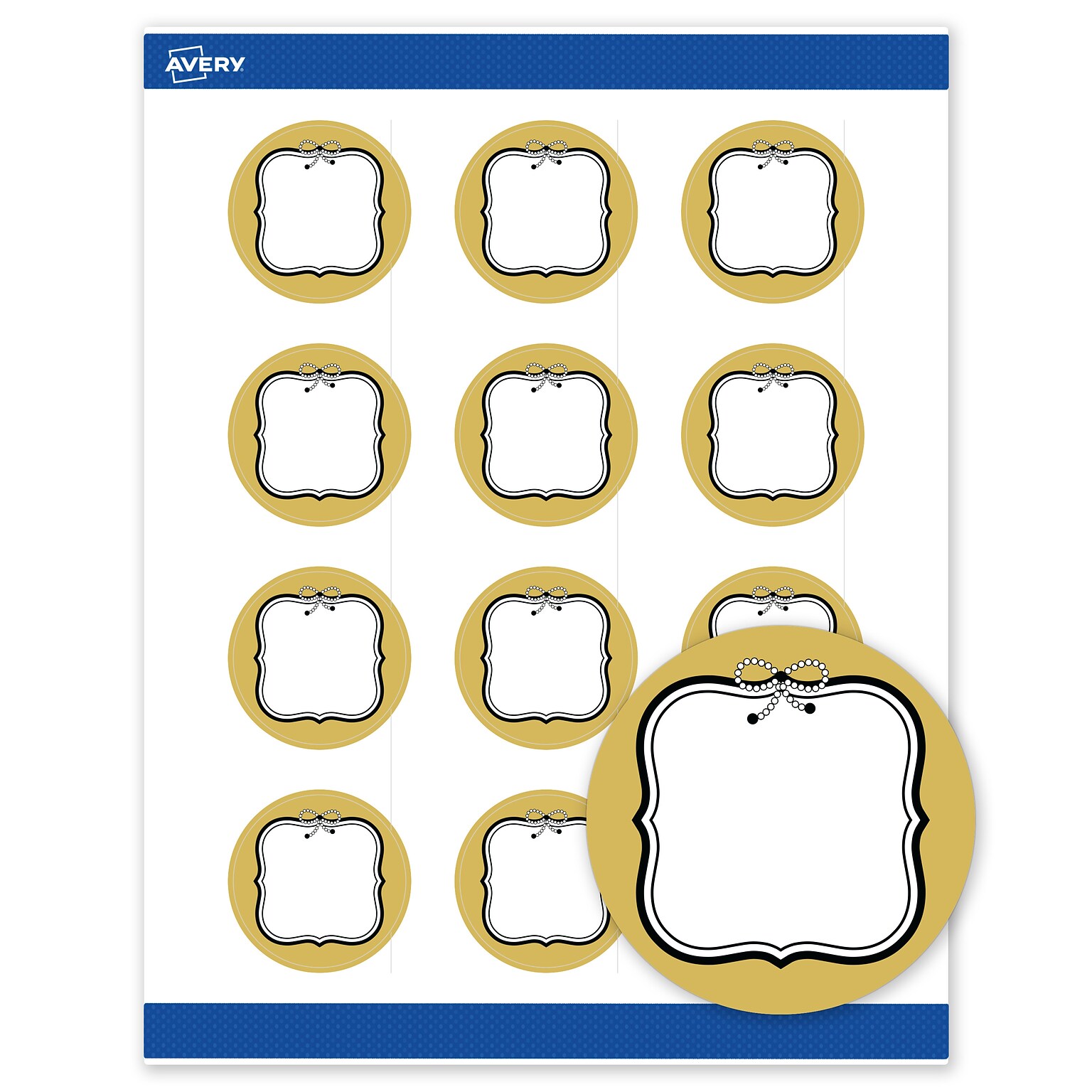 Avery Round Laser/Inkjet Multipurpose Labels, 2 Dia., White, 120/Pack (19479370975)