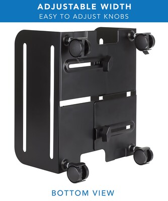 Mount-It! Metal CPU Stand with Four Casters, Black (MI-7153)
