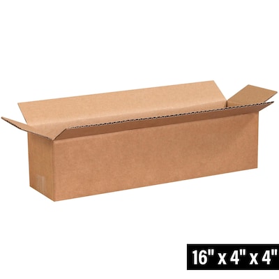 16 x 4 x 4 Shipping Boxes, 32 ECT, 25/Bundle (1644)