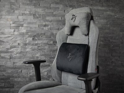 Arozzi Lumbar Support Pillow, Black Velour (AZ-LUMBAR-BV)