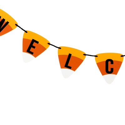 National Tree Company 31" Candy Corn Welcome Banner (MZ17-HL2301-1)