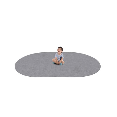 Joy Carpets Endurance Polyester 6' x 9' Oval Machine Tufted Rug, Silver (80QQ-12)