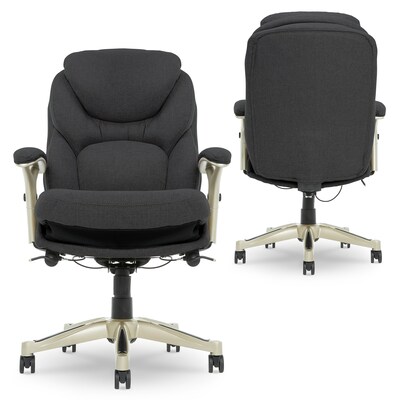 Serta Works Ergonomic Fabric Swivel Executive Chair with Back in Motion Technology, Dark Gray (44186E)