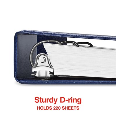 Staples® Standard 1" 3 Ring View Binder with D-Rings, Blue (26433-CC)