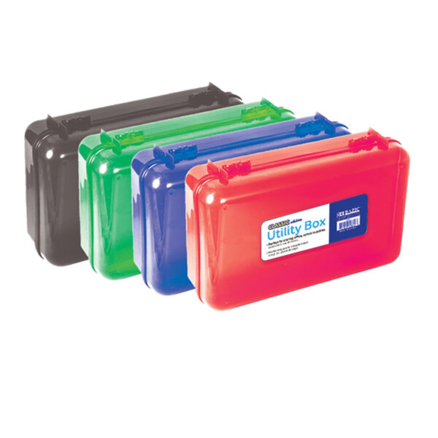 Bazic Plastic Snap Pencil Case, Assorted Colors (16236AD)