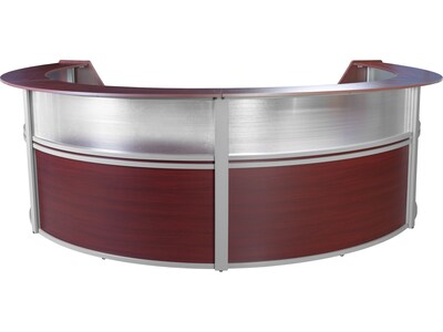 Regency Marque 142W Curved Reception Desk Workstation, Mahogany (77314MH)