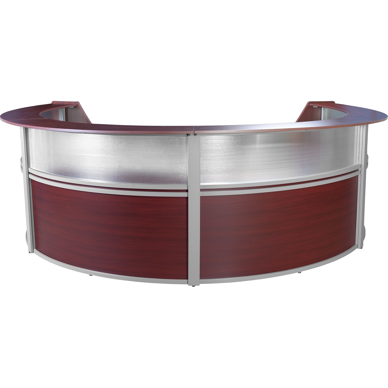Regency Marque 142W Curved Reception Desk Workstation, Mahogany (77314MH)