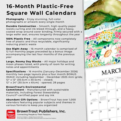 2026 BrownTrout Faith 12" x 12" Monthly Wall Calendar (9781773728698)