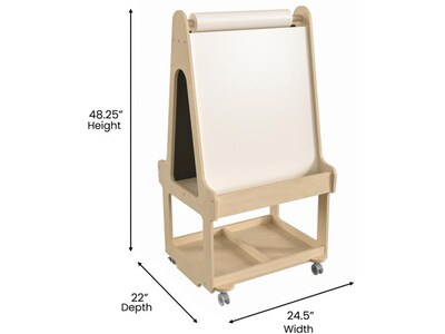 Flash Furniture Bright Beginnings Display Easel, 48.25", Brown Birch Plywood (MK-ME16768-GG)