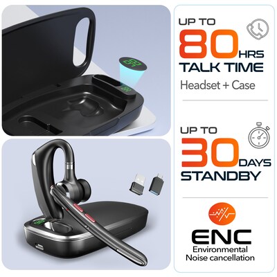 Delton 95X Wireless Bluetooth Mono Headset with Noise Canceling Microphone, Black (DBH95X)