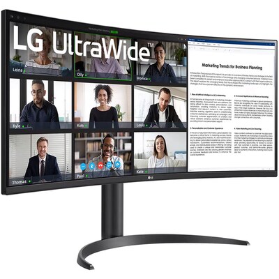 LG UltraWide 34" Curved 100Hz LCD Monitor, Textured Black (34BR55QC-B)