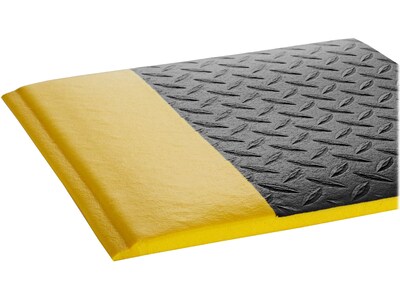 Crown Mats Wear-Bond Tuff-Spun Anti-Fatigue Mat, 36 x 144, Black/Yellow (WB 0312YD)