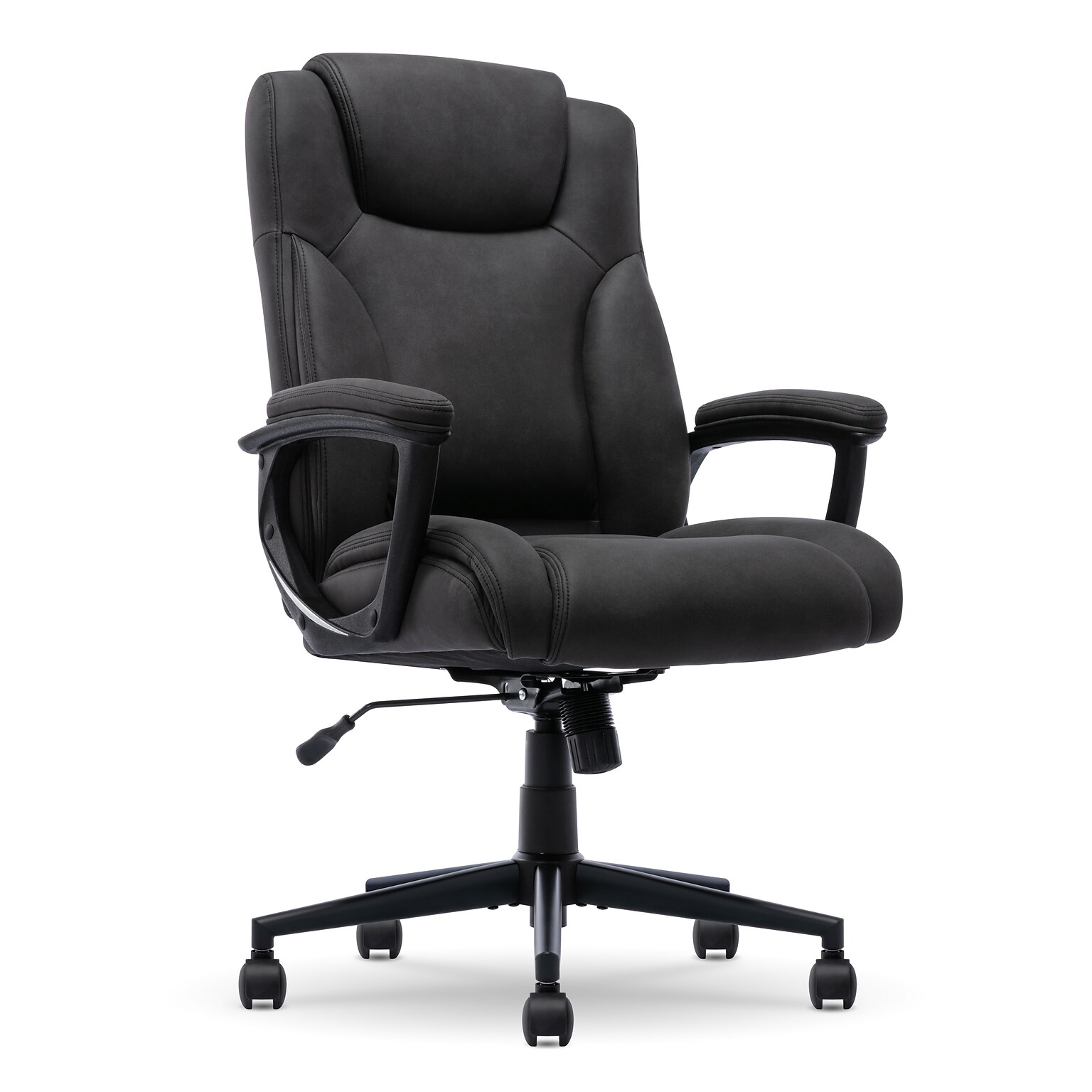 Serta Comfort Eco Ergonomic Velvet Fabric Swivel Executive Chair, Light Black (CCHR10006B)